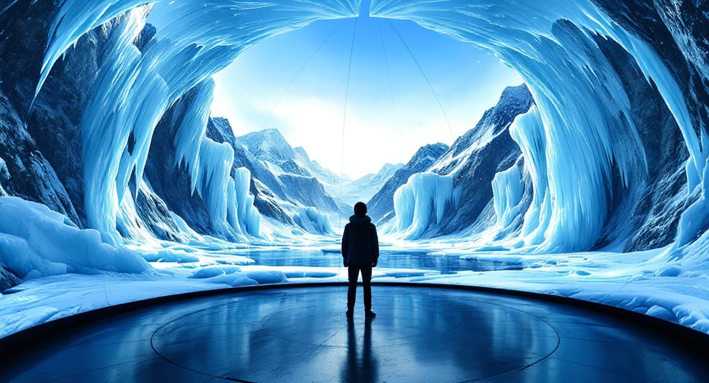 Walk-in LED sphere, arctic scene