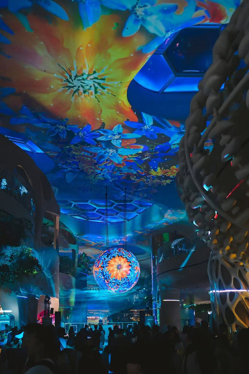 Immersive LED environment with visitors